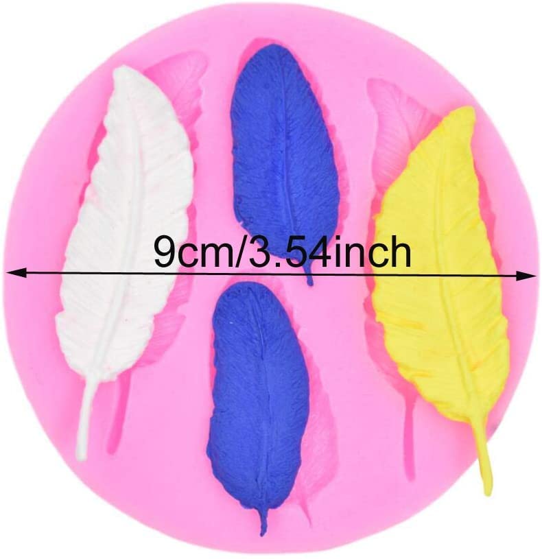 Cafurty Cavities Feather Silicone Mold Silicone Feather Cake Cupcake Backing Mould Fondant Mold for DIY - Image 3